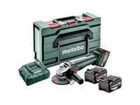 Metabo W 18 L 9-125 Quick Set, 8500 Rpm, 12,5 Cm, Batteri, 4 Ah, 1,6 Kg, Børsteløs Motor