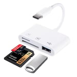 USB C Lecteur de Carte SD, Adaptateur Lecteur Carte SD USB C vers Micro SD, USB OTG Mémoire Externes pour Micro SDXC,Micro SDHC,SDXC,SDHC, Compatible pour iPhone 15 Pro, MacBook, Galaxy S20/S21