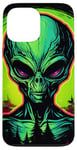 Coque pour iPhone 13 Pro Max Tête d'extraterrestre verte mignonne visage OVNI || Alien