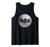 Retro NASA Worm Logo Full Moon Space Graphic Apollo Artemis Tank Top