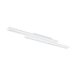 Eglo Connect Saliteras-C Plafonnier Led à 2 Spots en Acier et Plastique Blanc avec Changement de Température (Chaud, Neutre, Froid), Rvb, Intensité Variable, L 116 cm