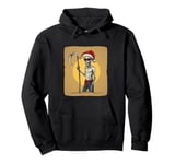 Funny Grim Reaper with Scythe and Christmas Hat Costume Pullover Hoodie