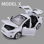 1:32 Tesla Model X Model 3 Model S Model Y Legering Bilmodell Diecasts Leksaksbil Ljud Och Ljus Barnleksaker För Barnpresenter Pojkleksak Model X Model 3 White