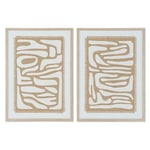 Home ESPRIT Tableau Blanc Beige Abstrait scandinave 52,7 x 2,5 x 72,5 cm (2 unités)