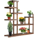 Etagere a Fleurs en Bois de 7 Niveaux, Porte-Plantes avec 7 Tablettes, Support de Plantes Multifonctionnel avec Bonne Capacite de Charge, pour