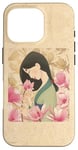 Coque pour iPhone 16 Pro Disney Princess Classic Mulan Lotus Rose