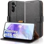 Case Collection pour Coque Samsung A55 5G - Etui en Cuir avec Fentes Cartes [Blocage RFID] Antichoc [Béquille] Housse Protection pour Coque Samsung Galaxy A55 5G