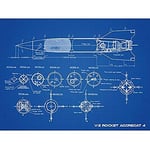 V-2 Rocket Aggregat 4 Ballistic Missile Blueprint Plan Unframed Wall Art Print Poster Home Decor Premium Fuse Balle Bleu Mur Affiche Accueil Dco