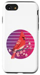 Coque pour iPhone SE (2020) / 7 / 8 Oiseau cardinal oiseau rouge fleurs de cerisier oiseaux