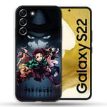 Coque pour Samsung Galaxy S22 Manga Demon Slayer Noir