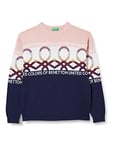 United Colors of Benetton Girl's JERSEY G/C M/L 1194Q101X LONG SLEEVE CREW-NECK SWEATER, 911 multicolor fantasy, S