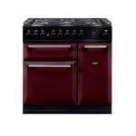 AGA Masterchef Deluxe 90 Dual Fuel Range Cooker - Cranberry/Chrome