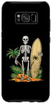 Coque pour Galaxy S8+ Squelette Surf Halloween Planche de surf Hawaï