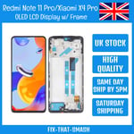 Redmi Note 11 Pro/Xiaomi Poco X4 Pro 5G OLED LCD Display Digitizer w/ Frame