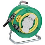 Brennenstuhl Hose Reel with 20m Water Hose (Spraying Nozzle, waterstop, top Connector), Portable Water Hose Reel for Outdoors, Hose Colour: Green