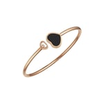 Chopard Happy Hearts 18ct Rose Gold Diamond Onyx Bangle - L