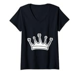 Womens Royal Crown Illustration Elegant and Regal Art Design V-Neck T-Shirt