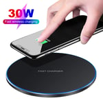 30W Fast Wireless Charger Pad Charging Mat For iPhone 15 14 Samsung Z Flip5 S24