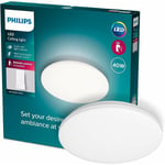 Philips - plafonnier Izso aio 40W rond, télécommande sans fil incluse, blanc chaud à blanc froid