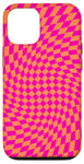 Coque pour iPhone 12/12 Pro Grand damier classique à carreaux orange et rose