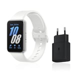 Samsung Galaxy Fit3, Bracelet connecté, Chargeur Secteur Rapide Inclus, écran 1,6’’, notifications SMS et appels, fonctionnalités sport & bien-être, IP68, batterie longue durée, Argent, Version FR