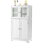 Costway - Meuble de Rangement 58 x 30 x 109 cm avec Etagère Réglable Armoire Polyvalent pour Salon,Chambre,Bureau,Cuisine Blanc