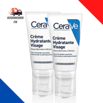 Crème Hydratante Visage  24h,  2 x 52ml - CeraVe