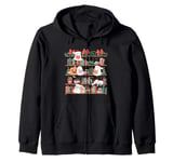 Ghost Christmas Reading Book Lover Library Christmas Teacher Zip Hoodie