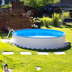 Steinbach Nuovo Kit Piscine Hors-Sol à paroi en Acier 350 x 350 x 120 cm Weiss