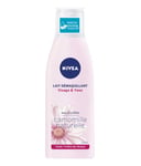 NIVEA Lait Démaquillant Visage & Yeux (1 x 200ml), lait démaquillant yeux, nettoyant visage enrichi en camomille naturelle & hydramine, soin visage femme tous types de peaux