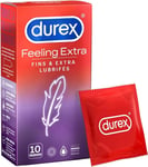 DUREX - PRESERVATIFS FEELING EXTRA - FINS & EXTRA LUBRIFIÉS  - PAR 10