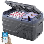 VEVOR Réfrigérateur Portable à Compression 25 L, Mini Frigo de Voiture 12/24 V CC et 100-240 V CA, Glacière à Double Zone, -20 °C à 20 °C Température Réglable, pour Camion Bateau Maison Camping