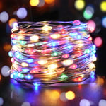 [2Pack] Fairy Lights, aifulo 10M 100 LEDs String Lights Battery Operated, Flexible Decorative Firefly Lights for Bedroom Wall Wedding Party Christmas Festival Decoration (Multicolor)