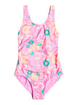 Roxy Fille Funny Bambino One Piece Maillot de bain une pièce, Cyclamen Lettrage, 5 ans