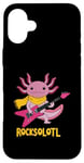 Coque pour iPhone 16 Plus Rocksolotl Guitare Axolotl pour enfant