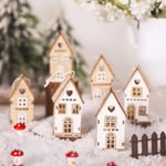 3Pcs Charming Christmas Wooden House Decorative Christmas Decoration  DIY