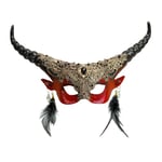 W WIDMANN MILANO Party Fashion - Masque oculaire diable avec cornes, démon, accessoire Halloween