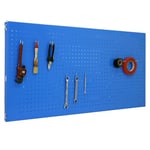 Simon Rack Panneau Mural Perforé Porte Outils, Jeu de 8 crochets, 900x400 mm, Bleu - Simonwork