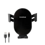 InnovaGoods® Support Mobile pour Voiture avec Charge Rapide, Chargeur sans Fil 15 W Maximum, Rotation 360°, Compatible avec iPhone, Samsung et Autres appareils à Induction