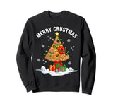 Funny Pizza on Earth Christmas Tree Merry Crust-mas Pizzamas Sweatshirt