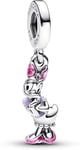 Pandora Charm pendant Disney Daisy en argent sterling avec émail holographique rose, violet et noir