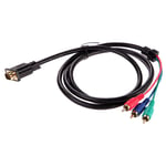 1.5m 5Ft VGA à TV 3 RCA composant AV Version Premium câble Audio adaptateur câble cuivre pour PC ordinateur portable TV RGB système d'affichage