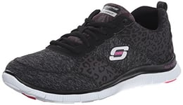 Skechers Flex Appeal-Tribeca, Chaussures de Sport Femme, Noir (BKW), 39 EU