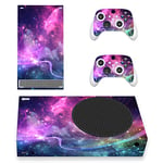 playvital Kit de Autocollants Skin Decal pour Xbox Séries S Console,Autocollant Vinyle Cover Sticker pour Xbox Séries S Console Manette-Galaxie Violette