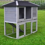Cage Clapier Enclos lapin Extérieur en bois de haute qualité pour lapins 106 x 83 x 160 cm-Modèle 034 Villa de ville