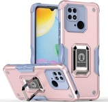 Cas De Couverture, Compatible Avec Xiaomi Redmi Note9s Cas, Couverture De Protection Contre La Preuve De Goutte De Qualité Militaire Avec Rotation À 360 ° (Color : Rose Gold)