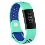 Fitbit Charge 3 andningsbart klockarmband i silikon i två färger - Cyan / Blå