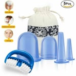 Ventouse Anti-Cellulite, 5 pcs Ventouse Cellulite Minceur Roller Minceur Silicone Massage Cups, Anti-âge, Réducteur de Rides, Soulagement de la