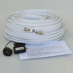 20M White Cable For Sky HD TV Link Magic Eye Kit, Everything You Need