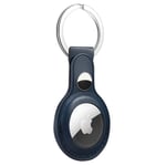 Apple AirTag Nyckelring med läderskal, blå